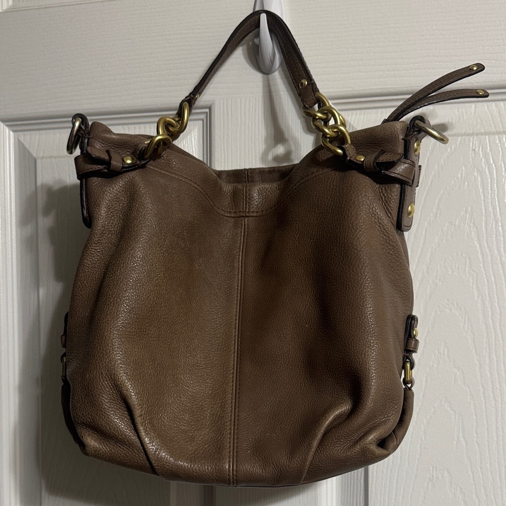 Brown Leather Hobo Bag - Women's Shoulder Handbag
